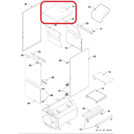 Панель облицовки верхняя KLZ Медведь Protherm (0020056468)